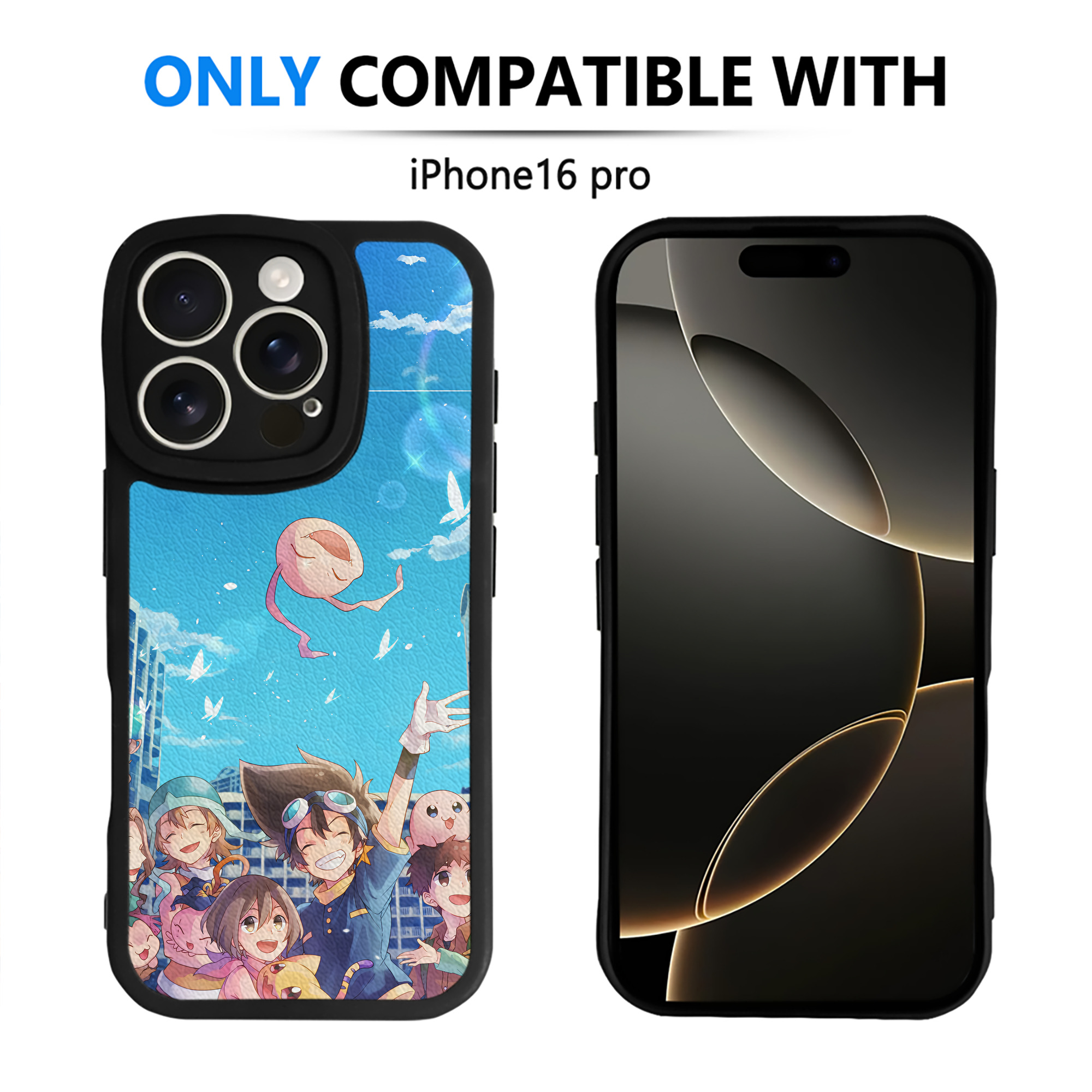 （画像用） Digimon デジタルモンスター/デジモン 【iPhone 16シリーズ対応】シリコンスマホケース（レザー調） 材質：シリコン